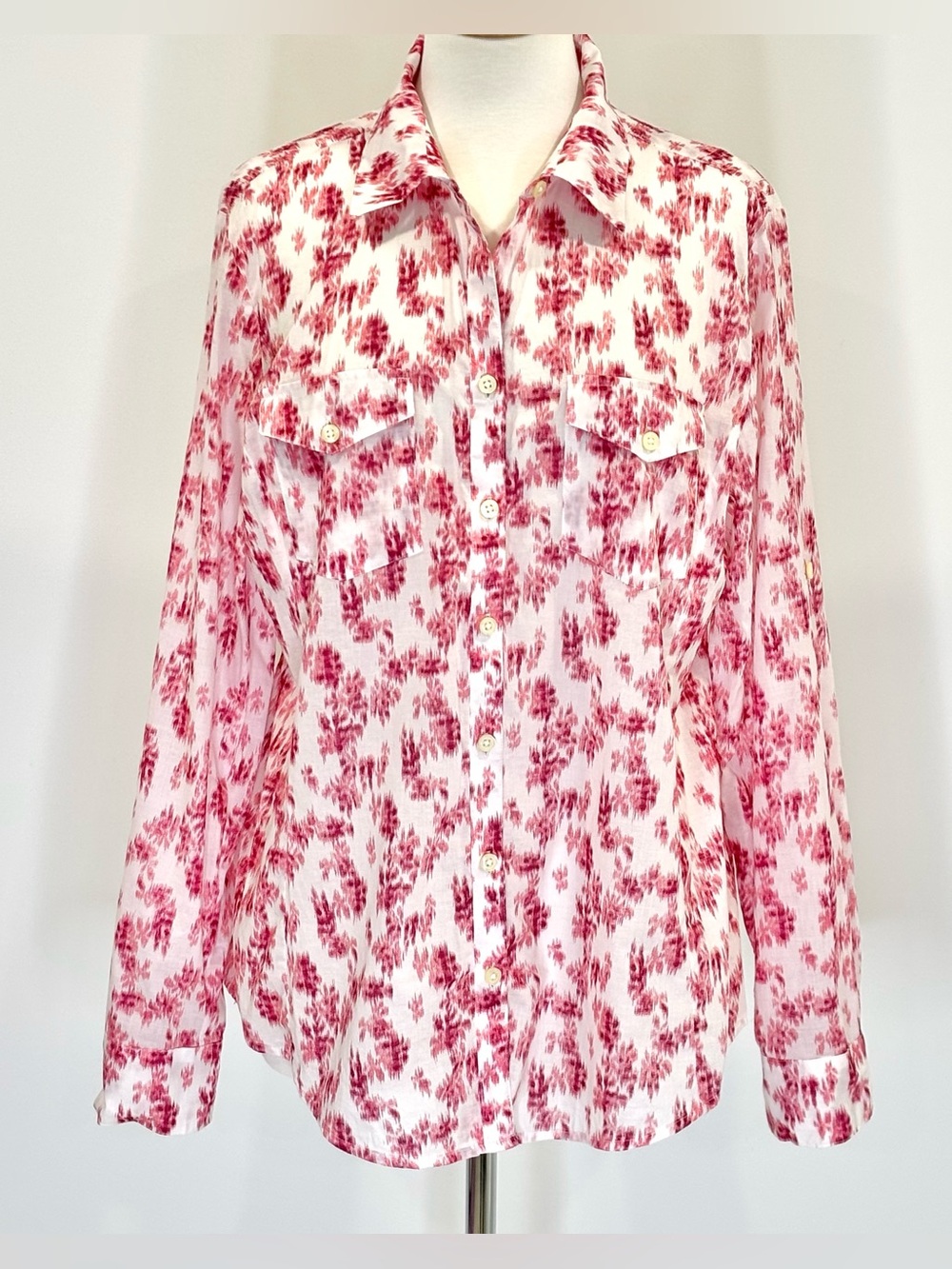Banana Republic white and pink shirt